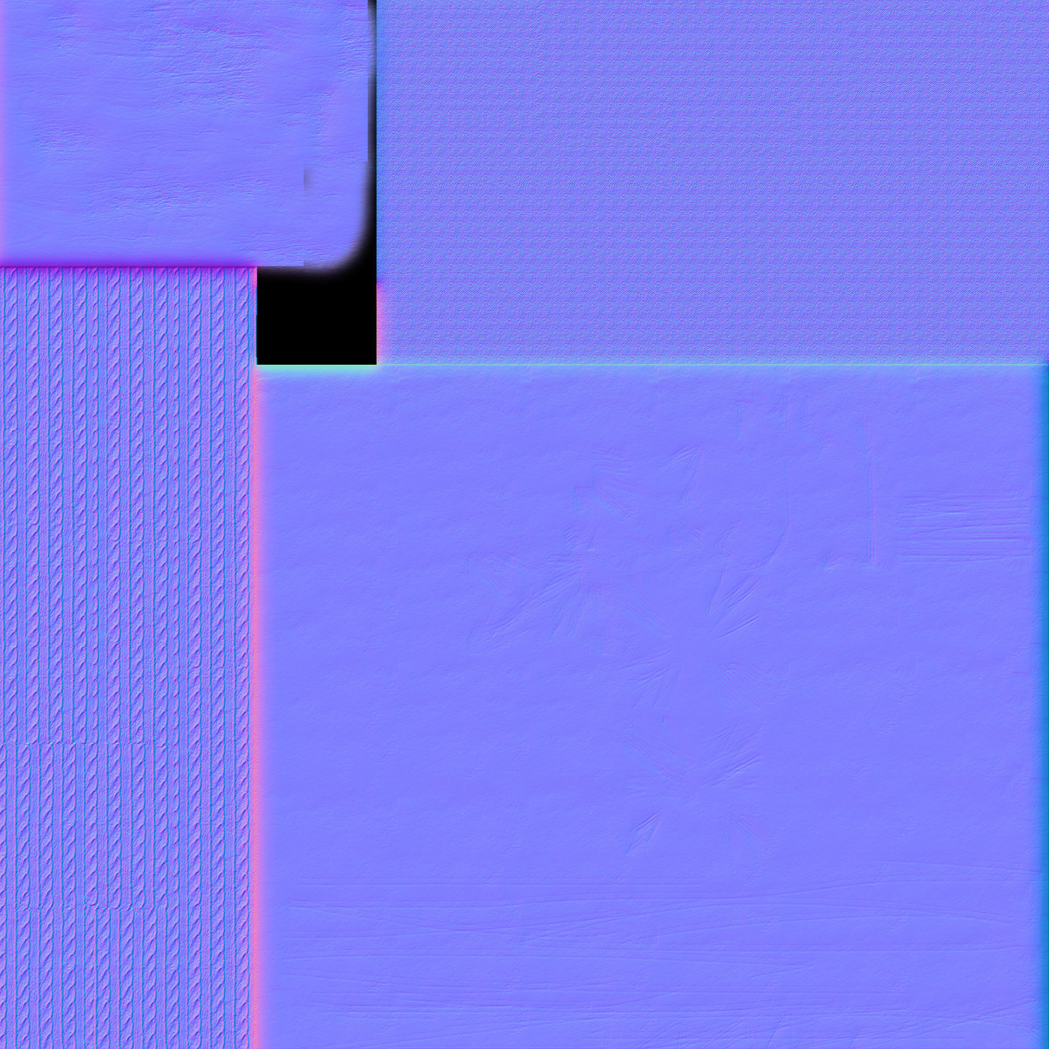 Couch with blanket and pillow scene Low-poly 3D model_6