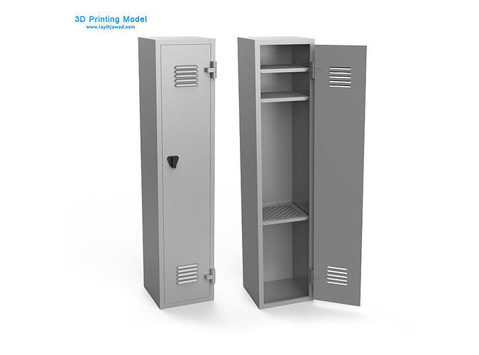 Locker with shelves 3D print model