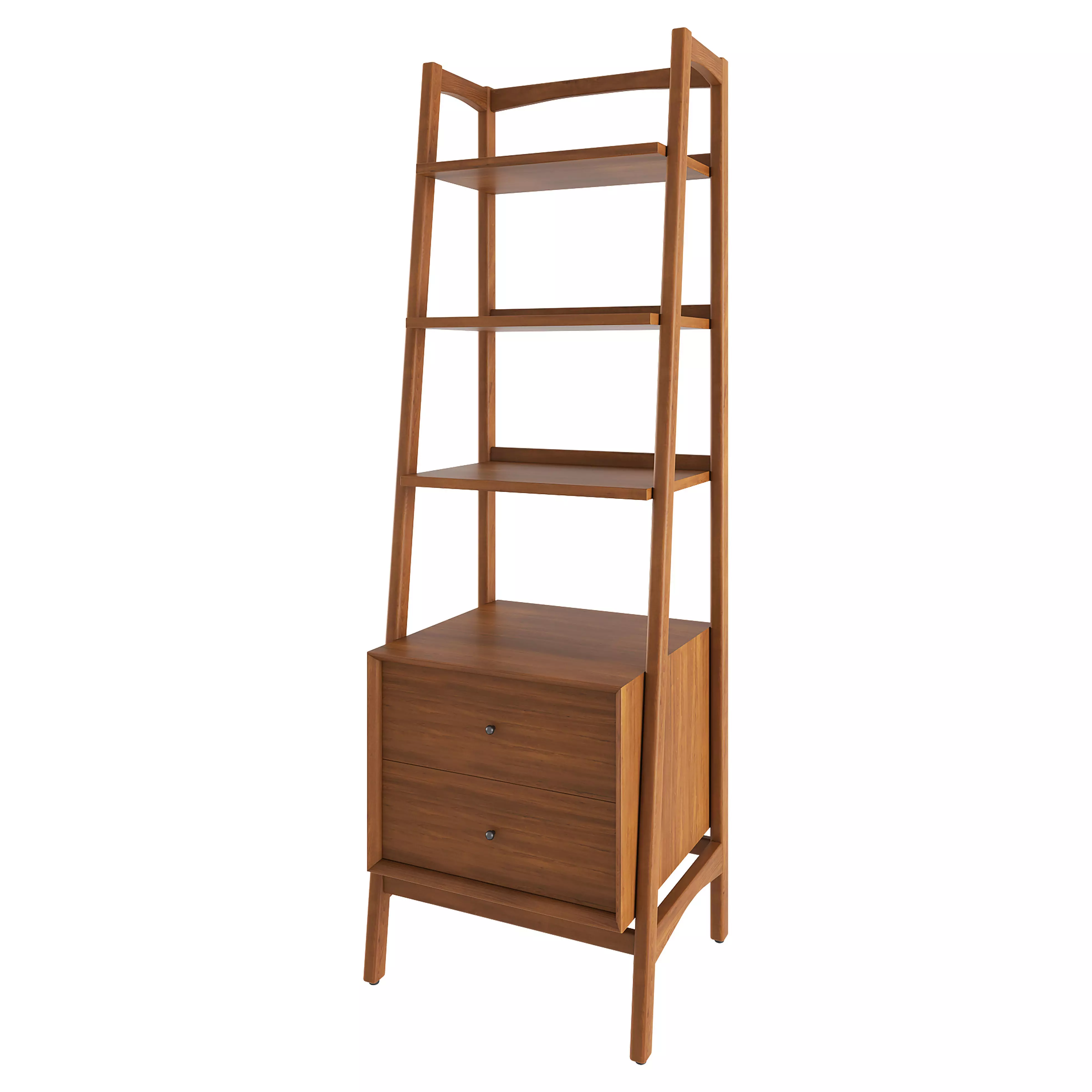 Mid Century 22 Bookshelf - Drawer Acorn 3D model_0