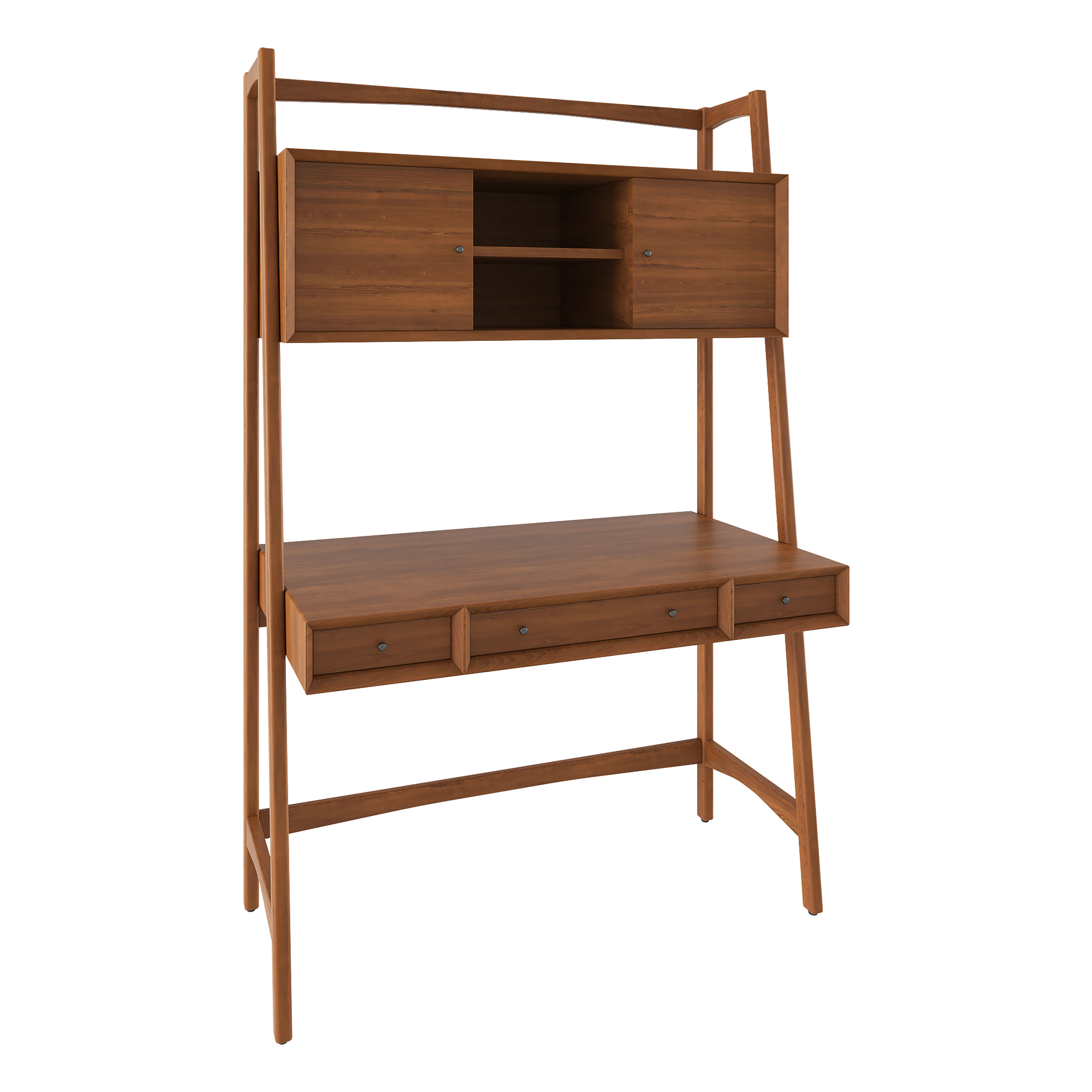 Mid-Century bookshelf - drawer 2 Low-poly 3D model_3