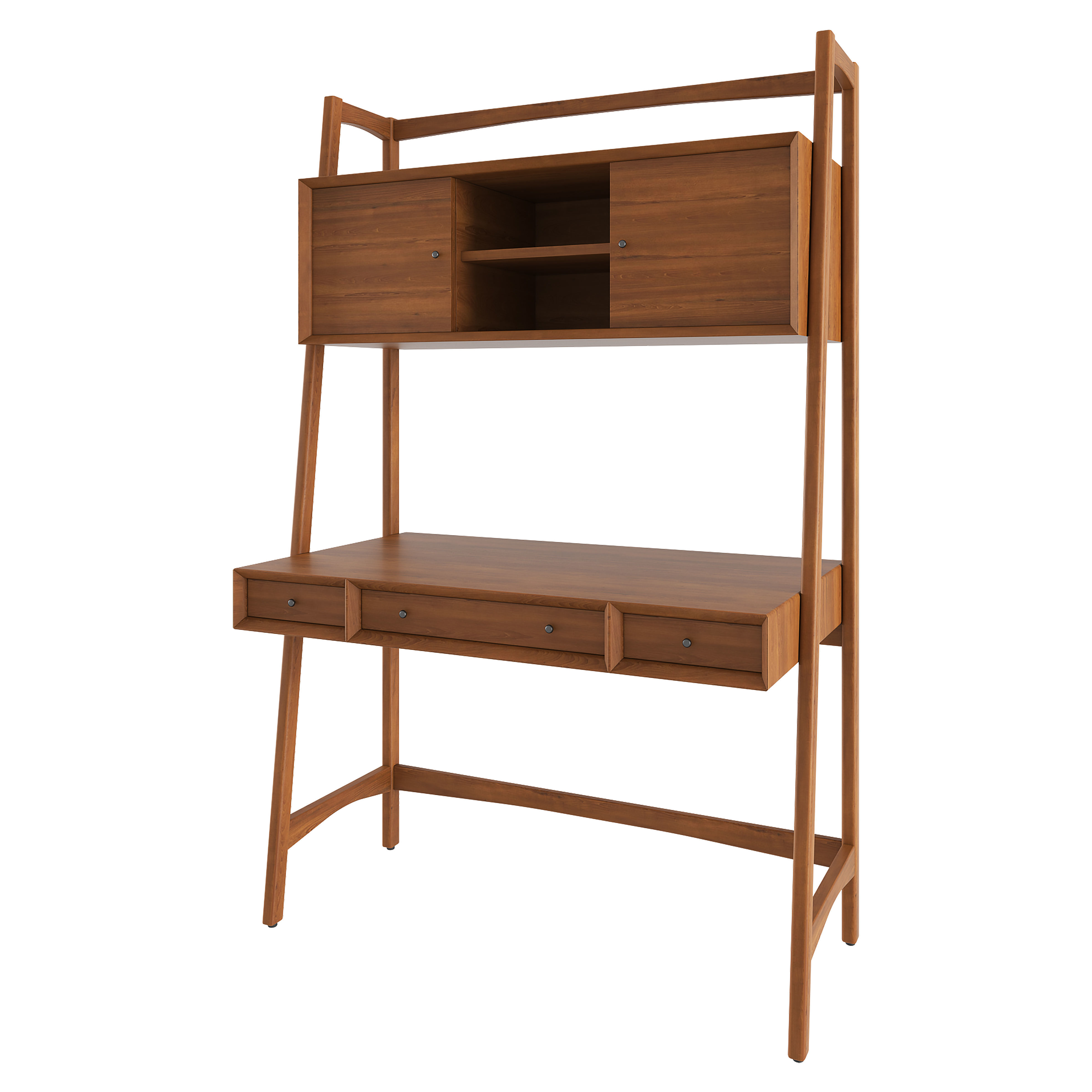 Mid-Century bookshelf - drawer 2 Low-poly 3D model_1