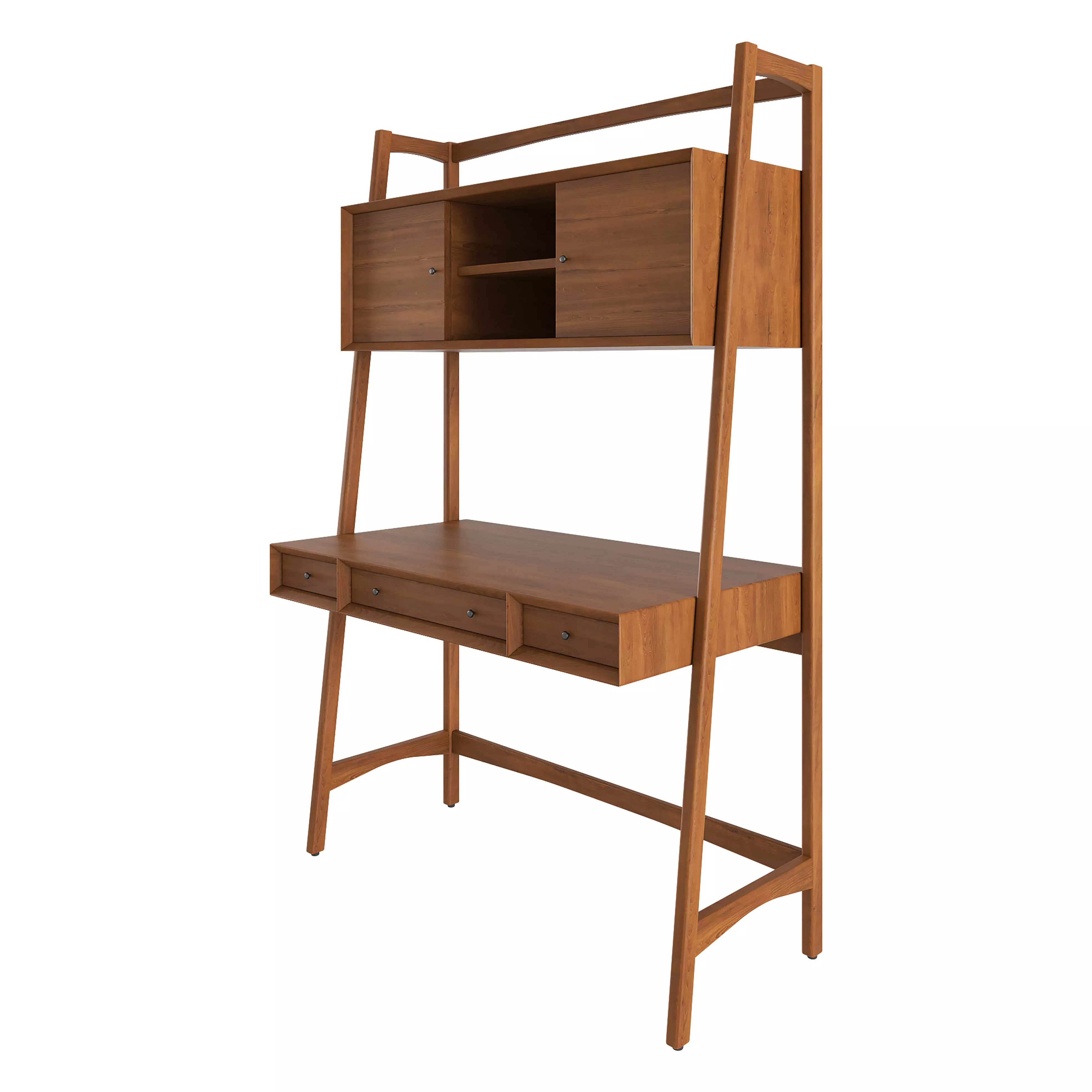 Mid-Century bookshelf - drawer 2 Low-poly 3D model_0