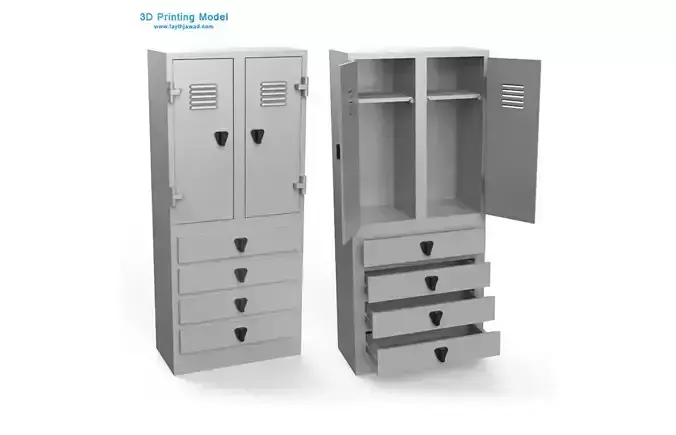 Locker metal with three drawers