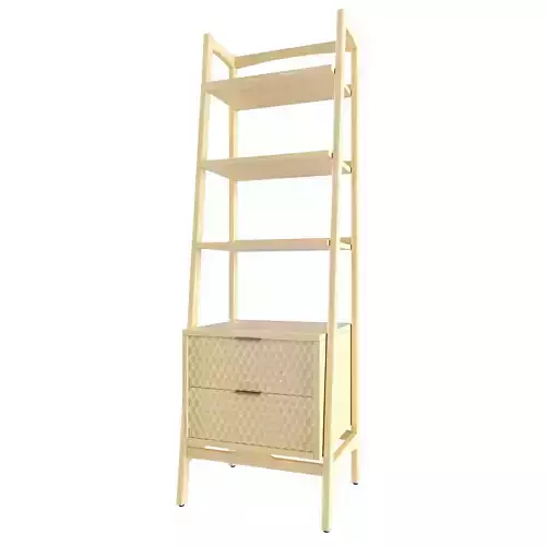 Mid Century 22 Bookshelf Pine Low-poly 3D model