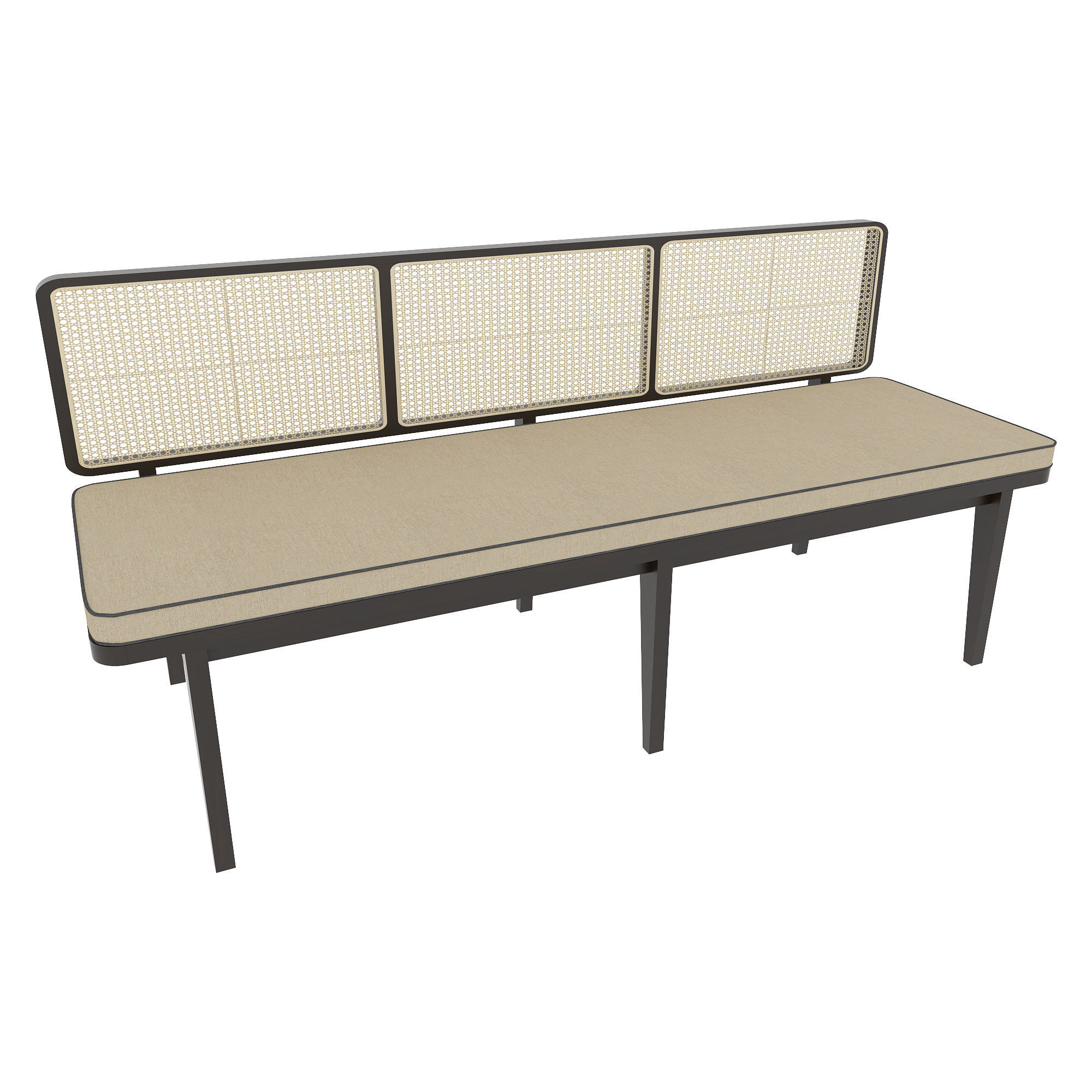 Long Sofa Rattan ids94 Free low-poly 3D model_1