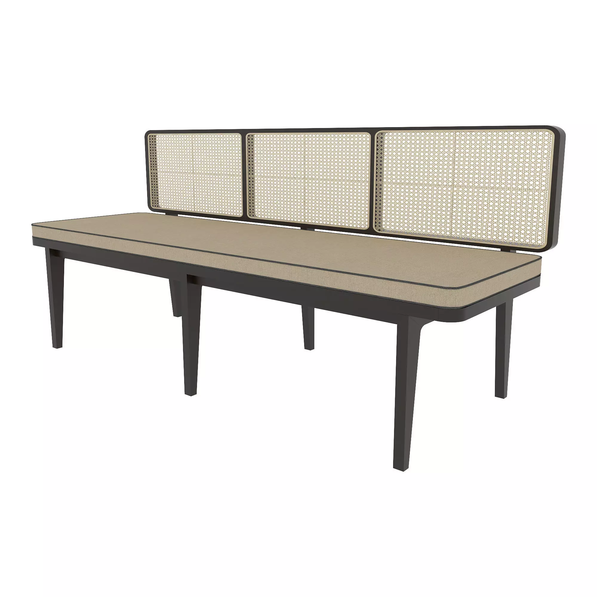 Long Sofa Rattan ids94 Free low-poly 3D model_0