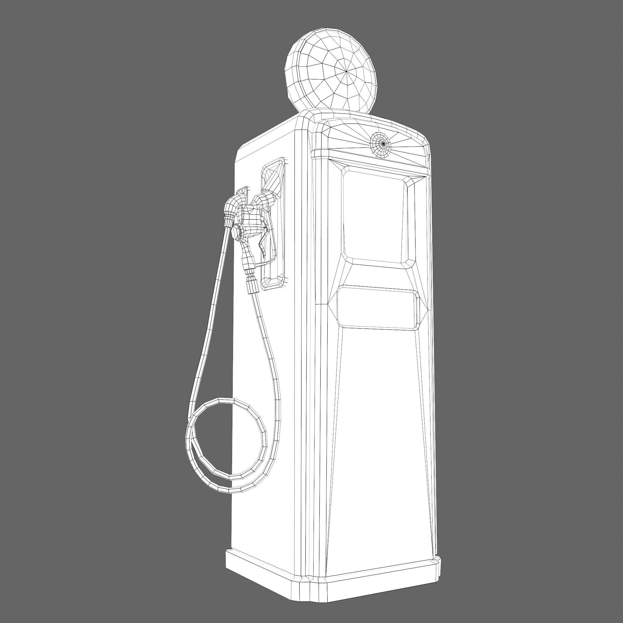 Vintage Gas Pump  Low-poly 3D model_26