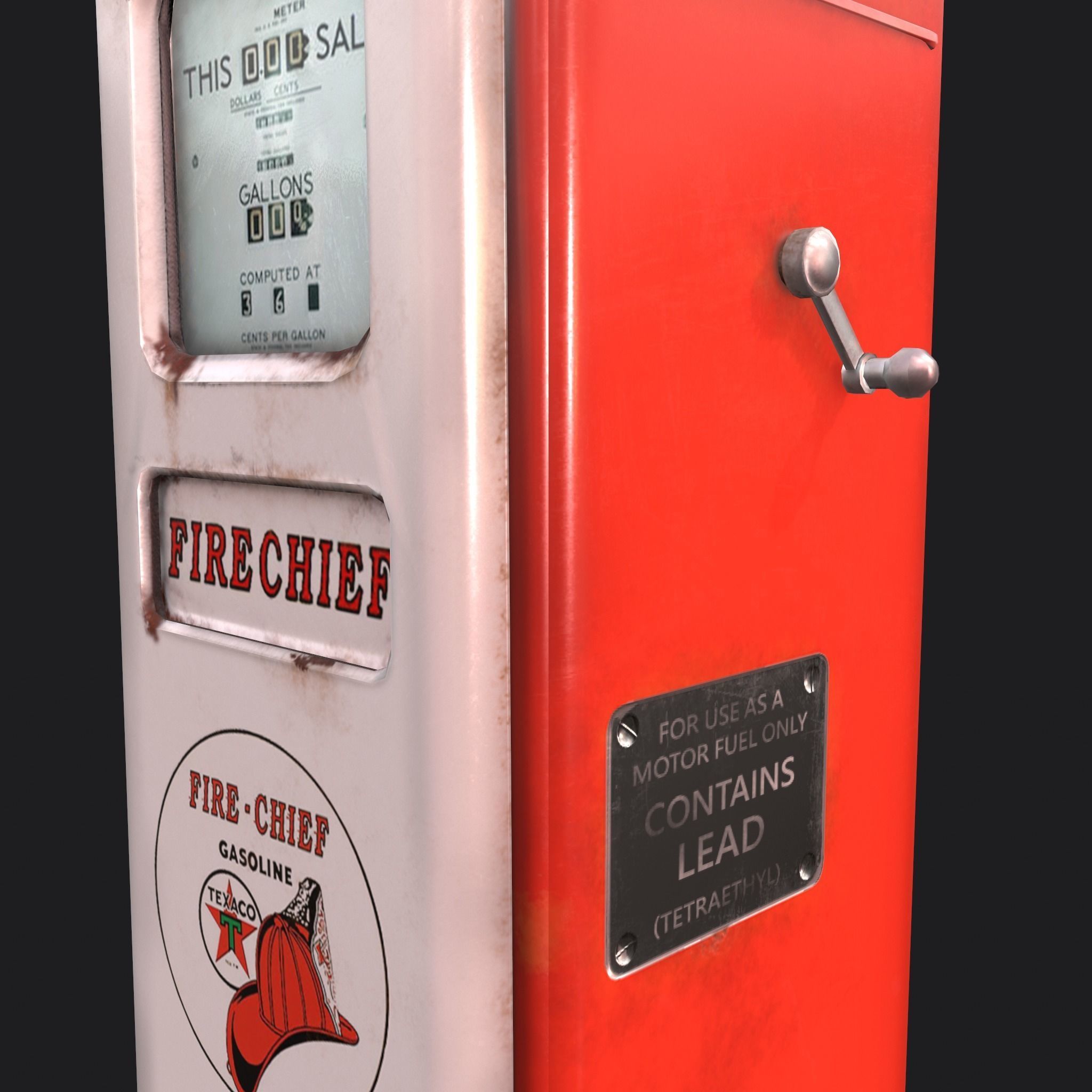 Vintage Gas Pump  Low-poly 3D model_21