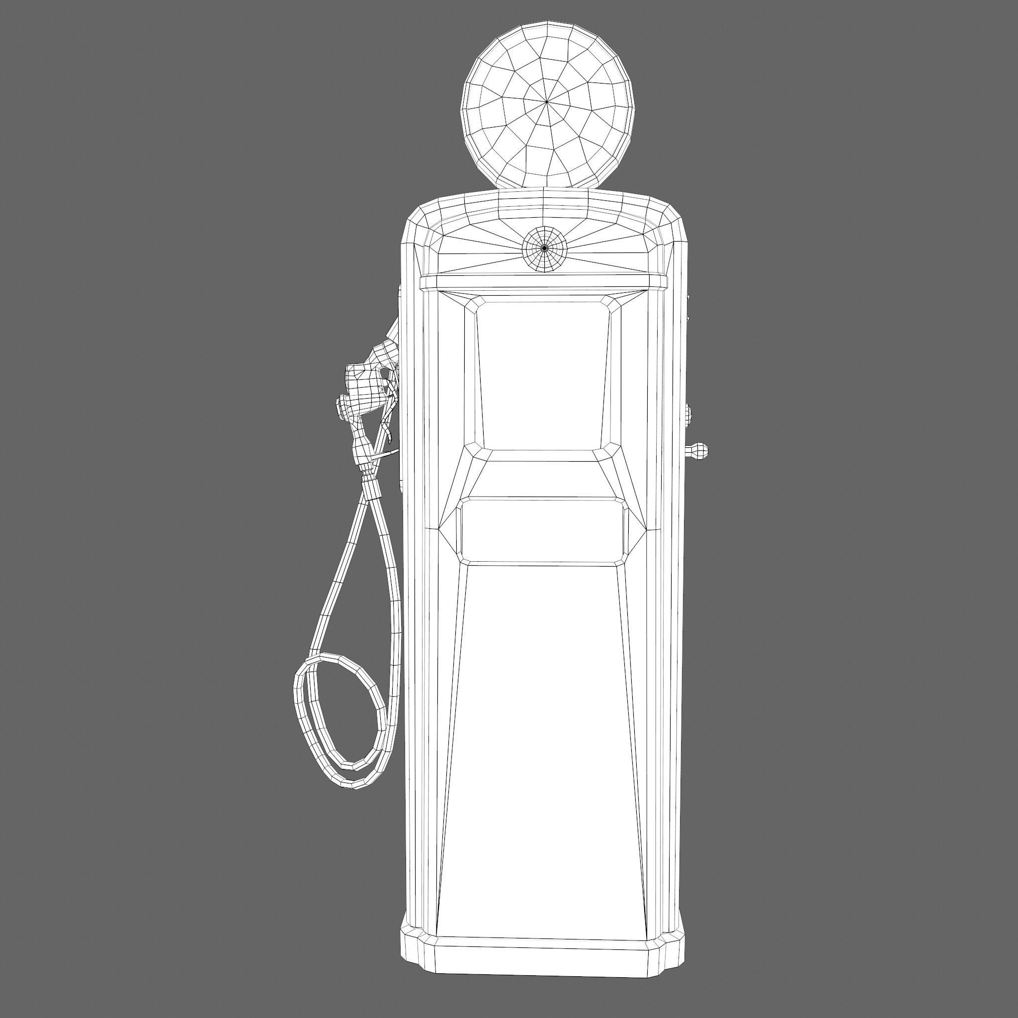 Vintage Gas Pump  Low-poly 3D model_43