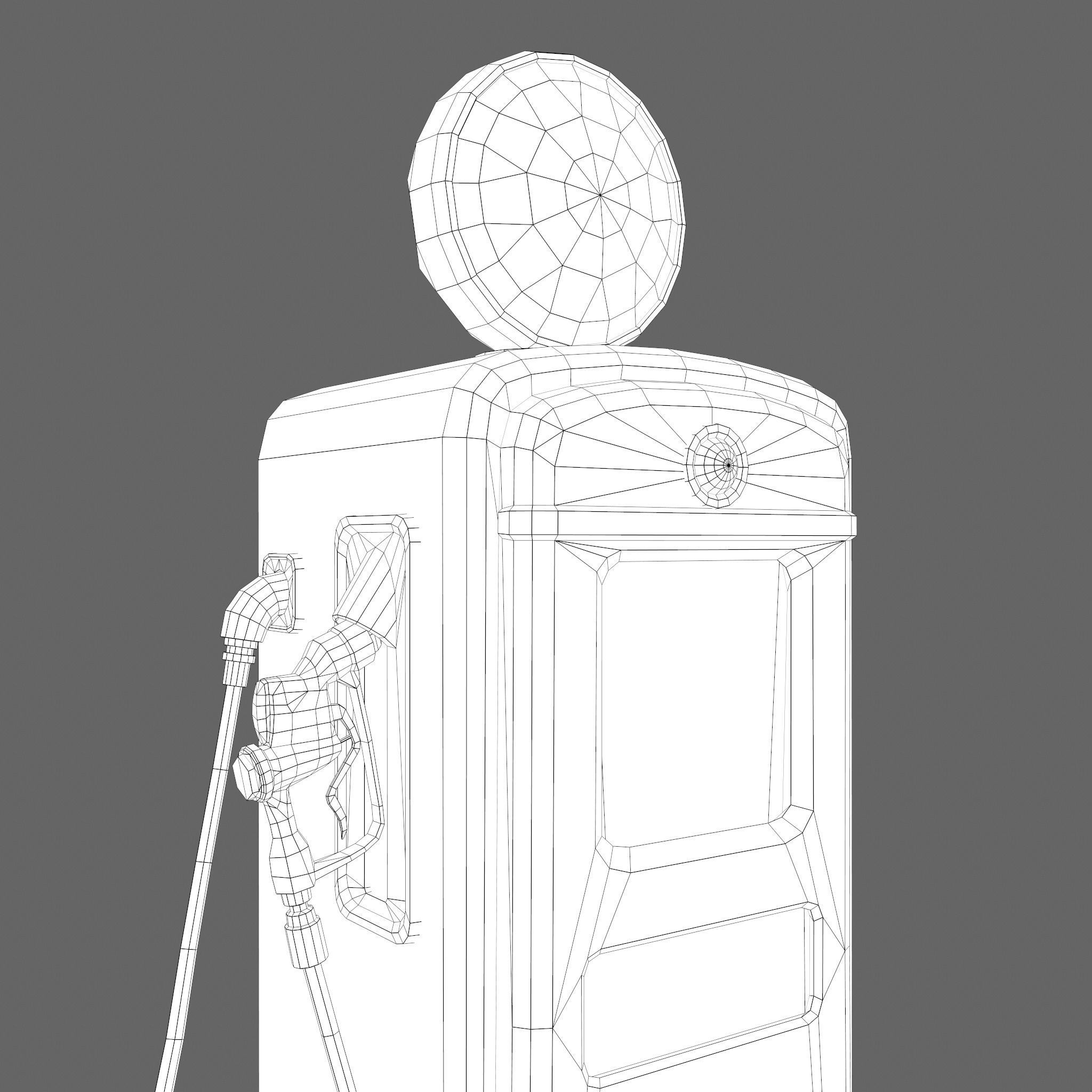 Vintage Gas Pump  Low-poly 3D model_33