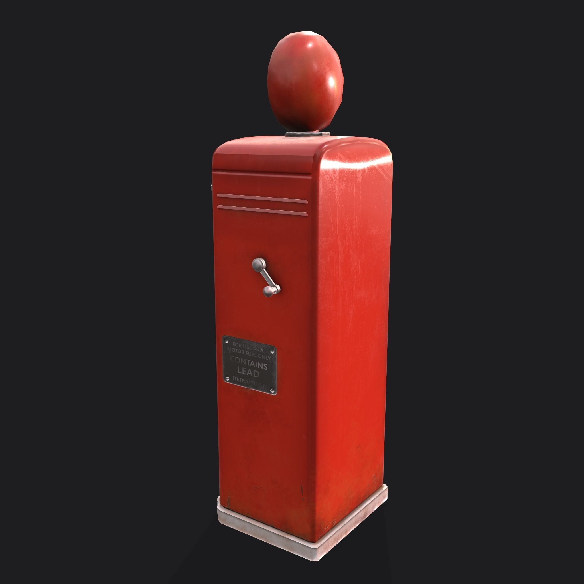 Vintage Gas Pump  Low-poly 3D model_6