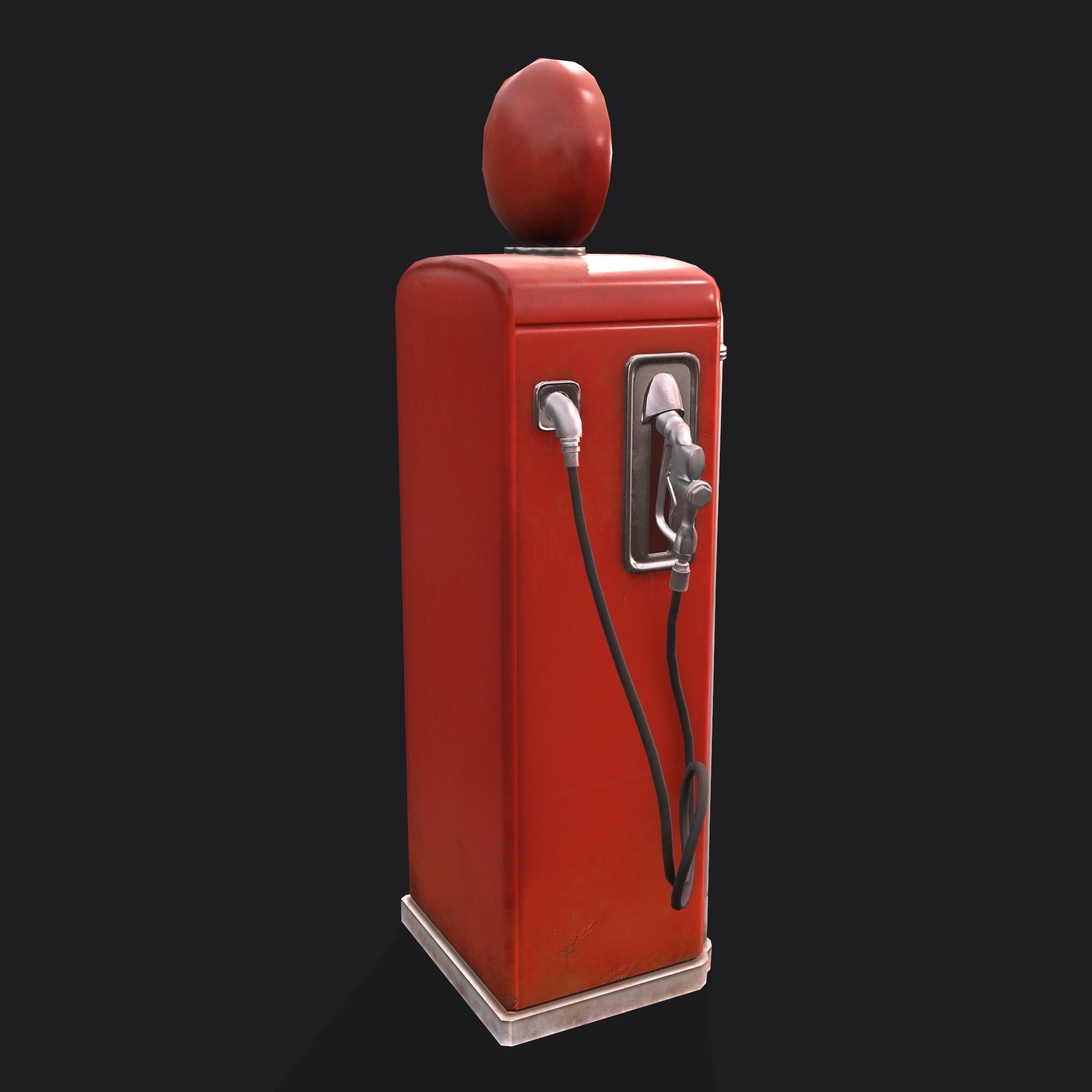 Vintage Gas Pump  Low-poly 3D model_10