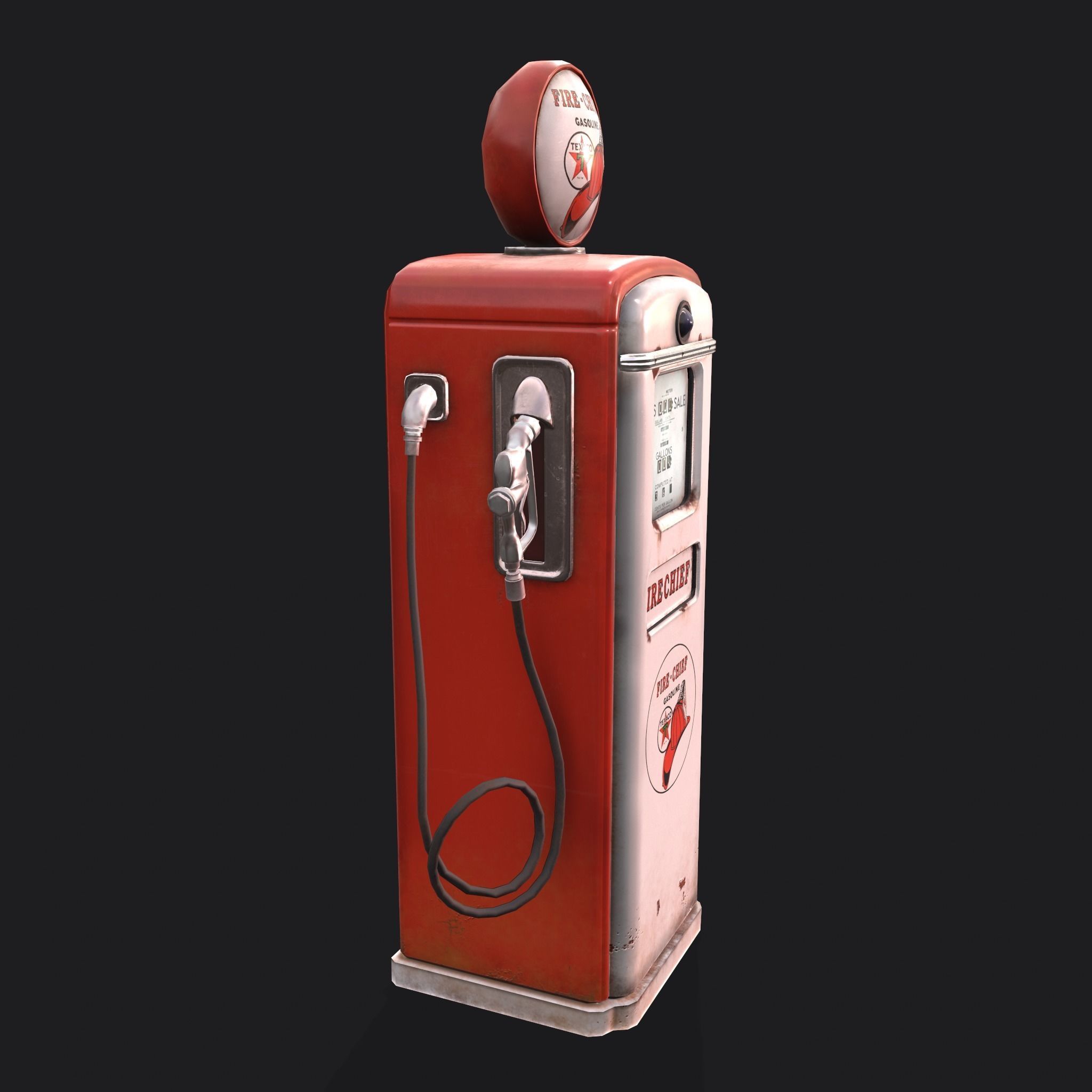 Vintage Gas Pump  Low-poly 3D model_12