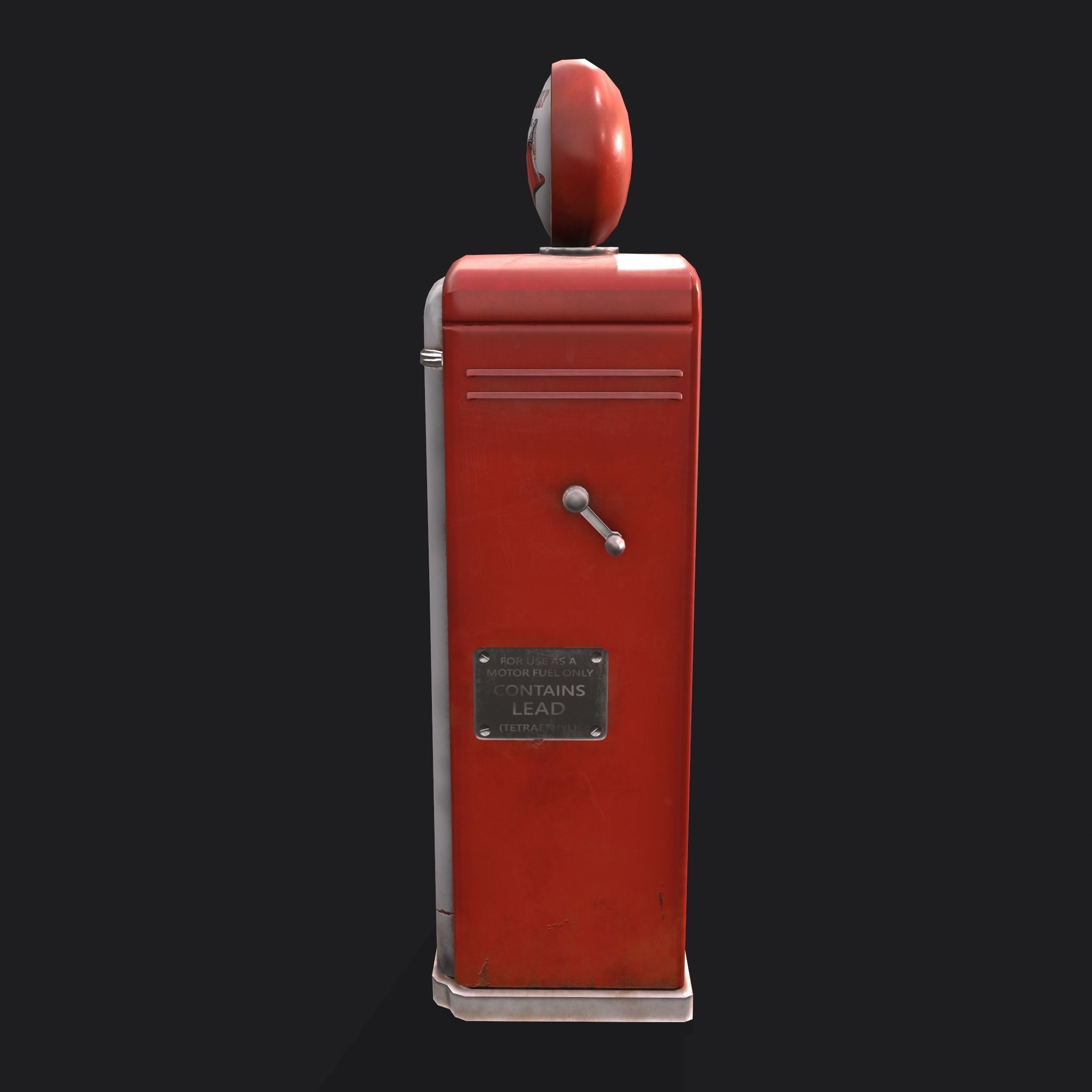 Vintage Gas Pump  Low-poly 3D model_5
