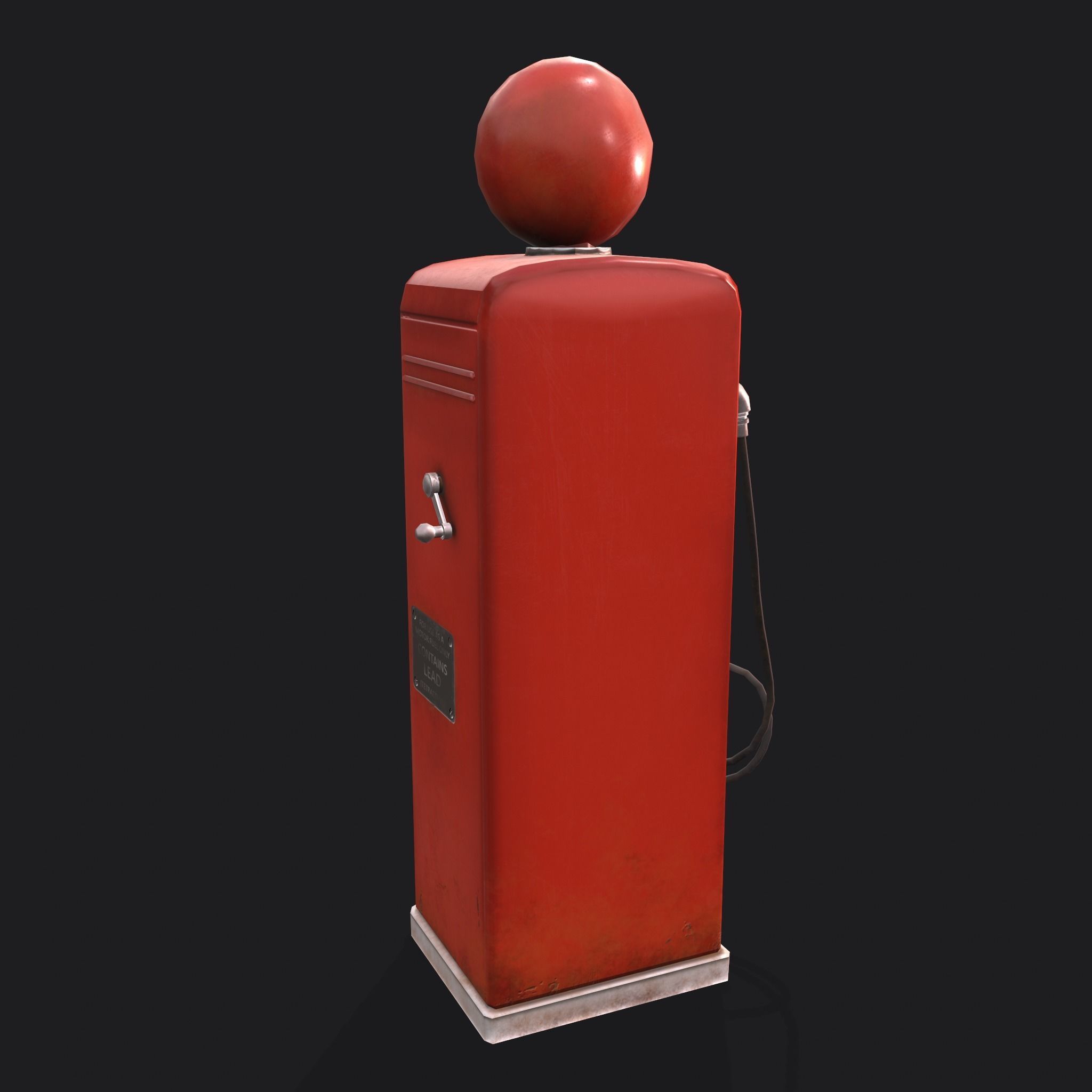 Vintage Gas Pump  Low-poly 3D model_7