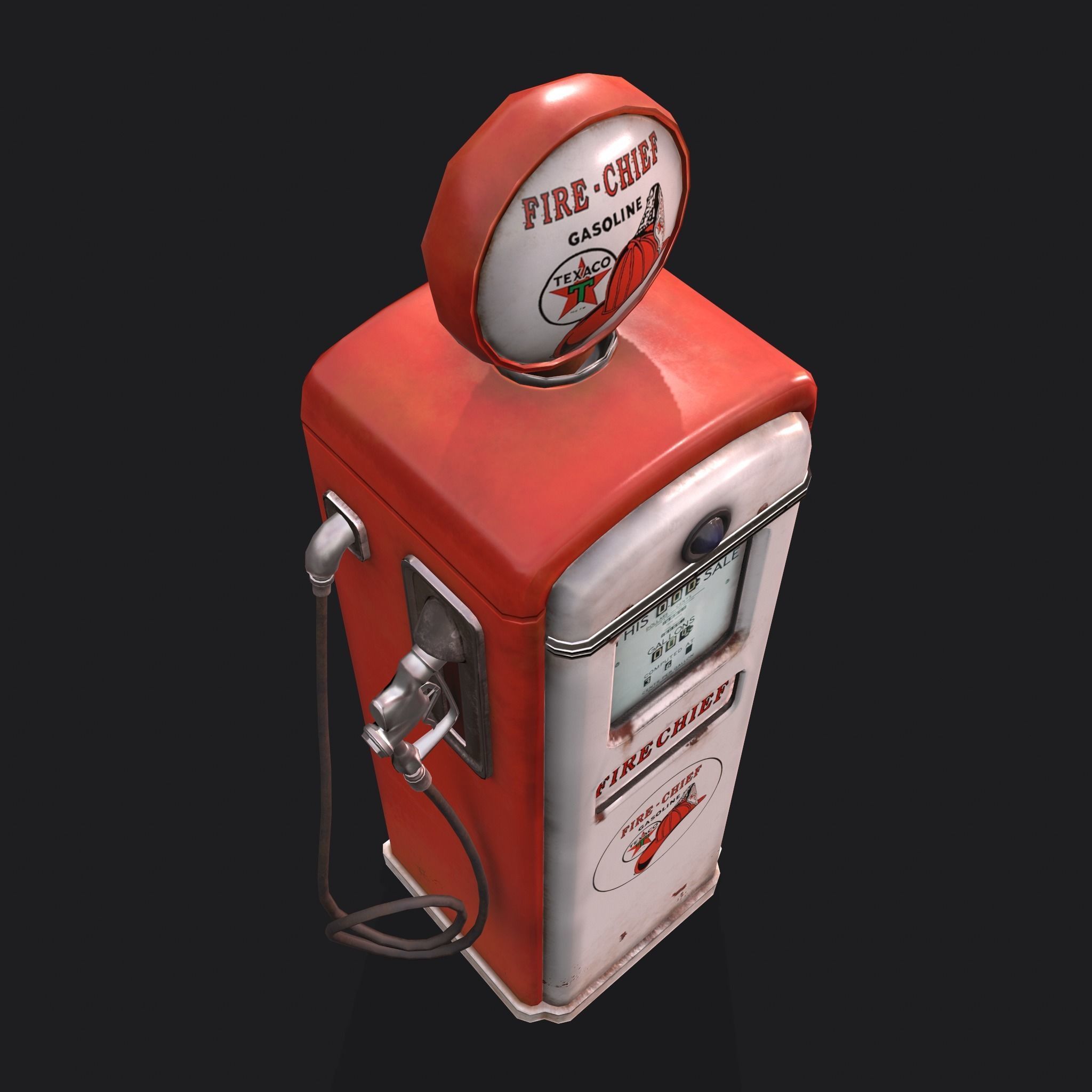 Vintage Gas Pump  Low-poly 3D model_14