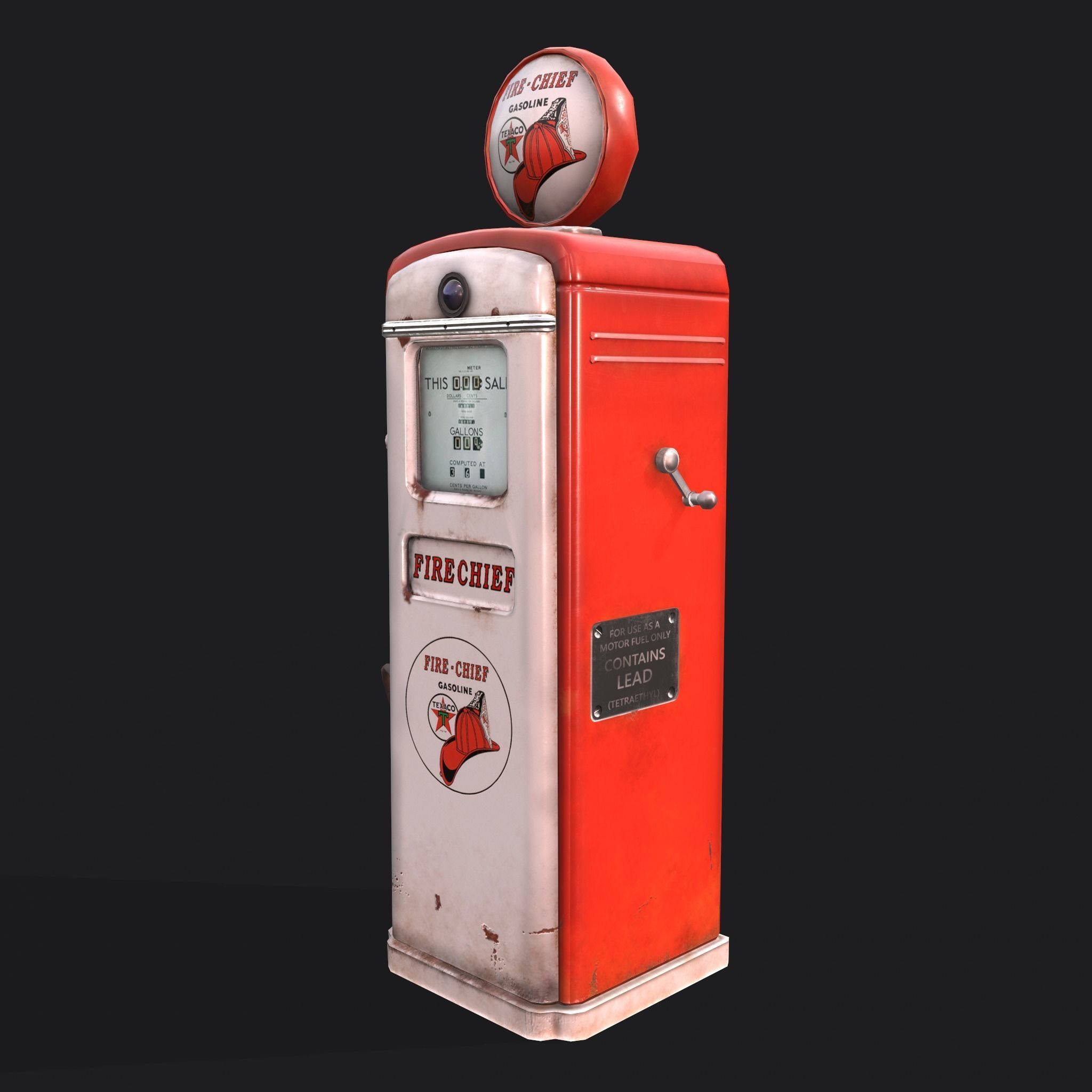 Vintage Gas Pump  Low-poly 3D model_22