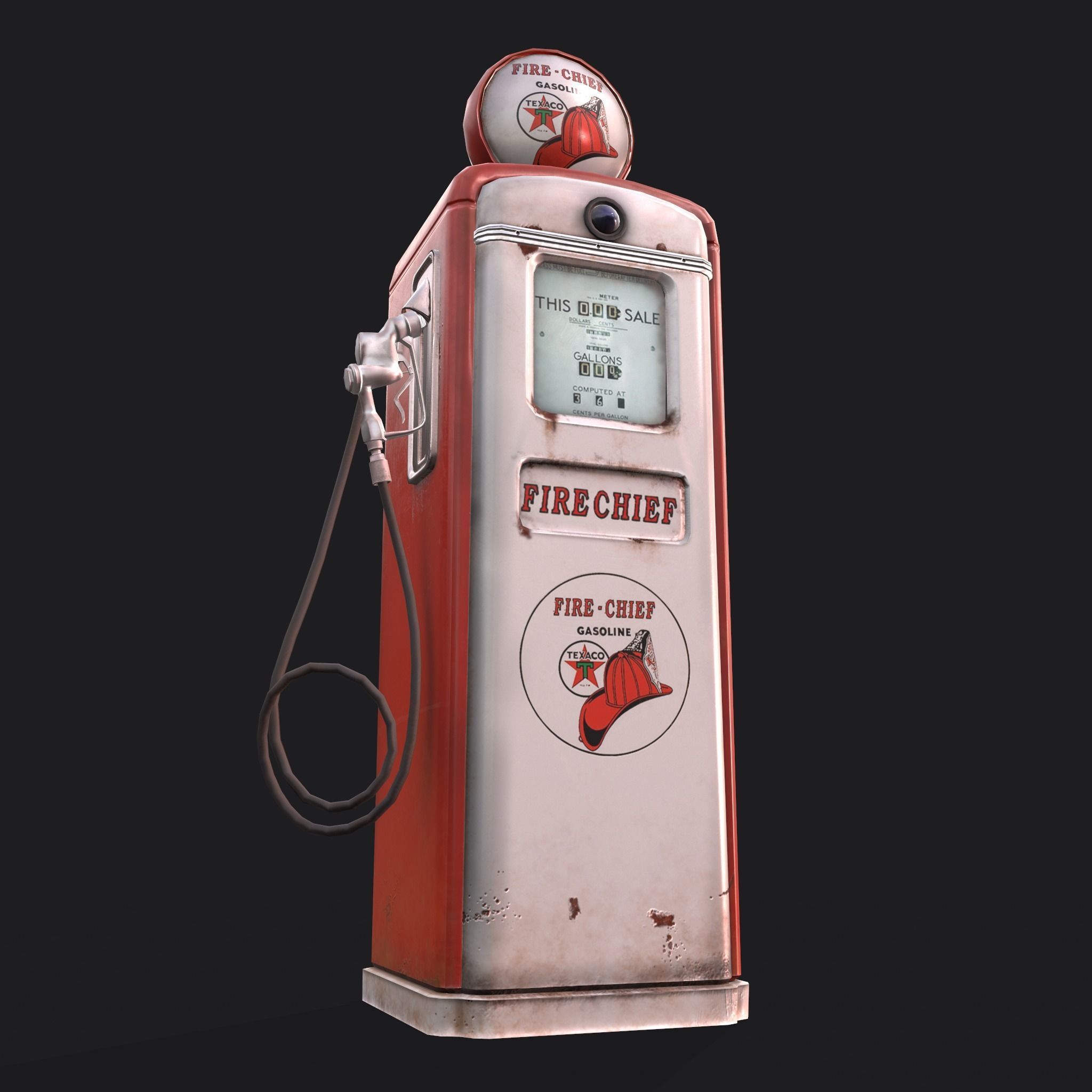 Vintage Gas Pump  Low-poly 3D model_18