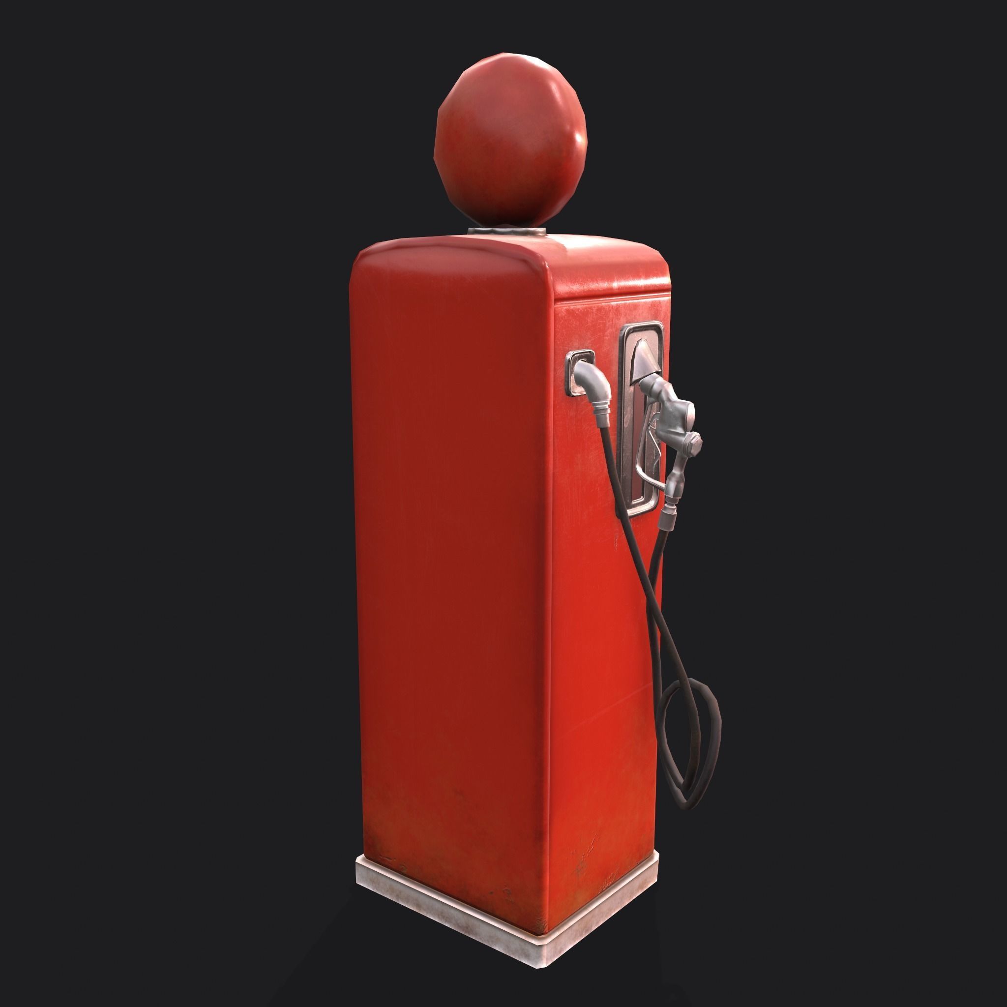 Vintage Gas Pump  Low-poly 3D model_9
