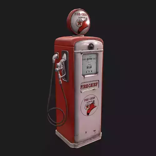 Vintage Gas Pump  Low-poly 3D model