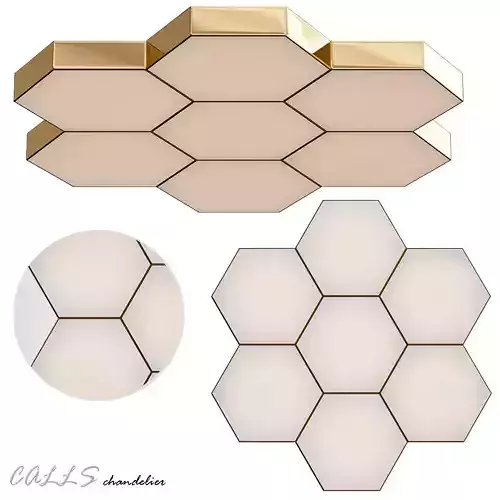 CALLS gold and hexagonal ceiling light