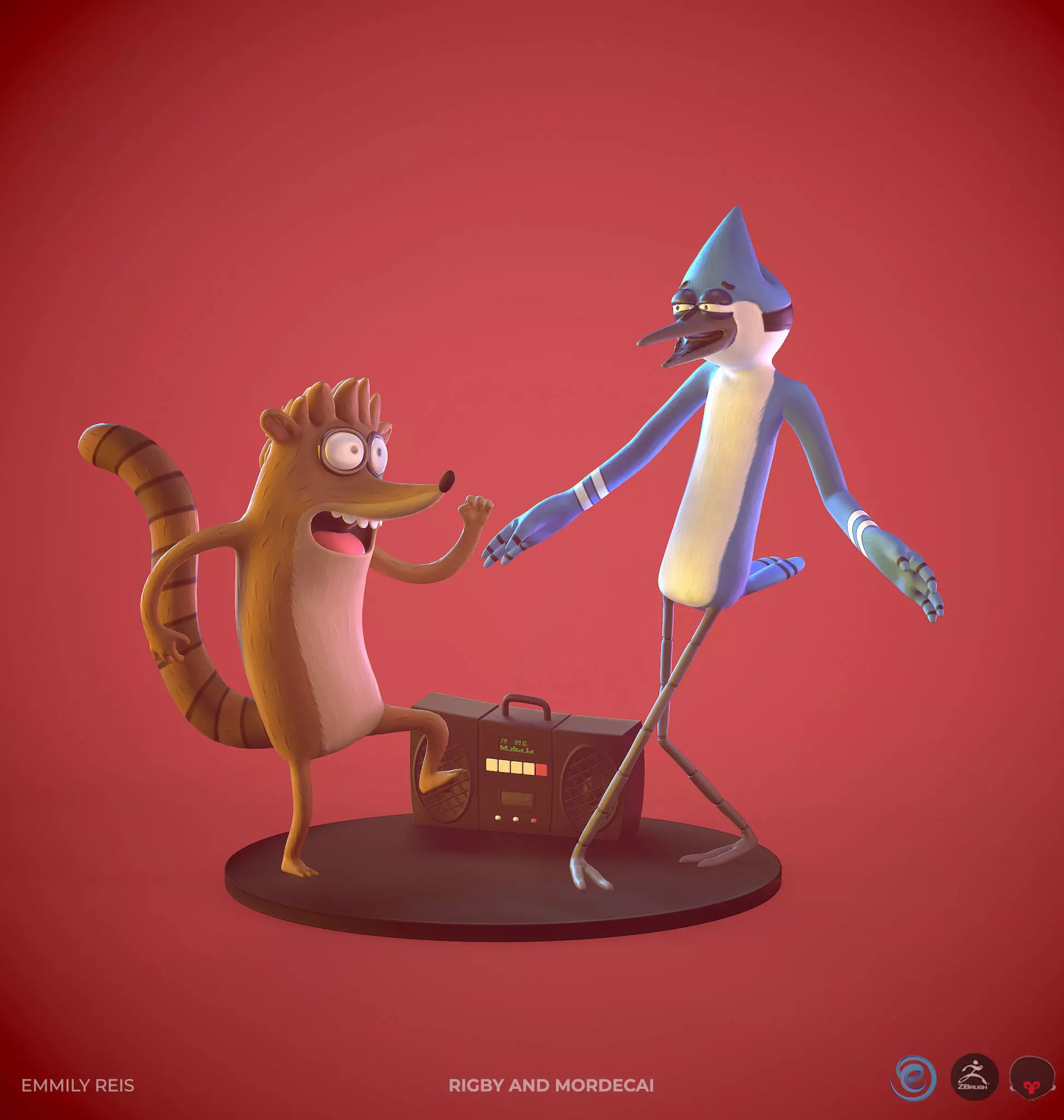 Rigby and Mordecai - 3D Print 3D print model_0
