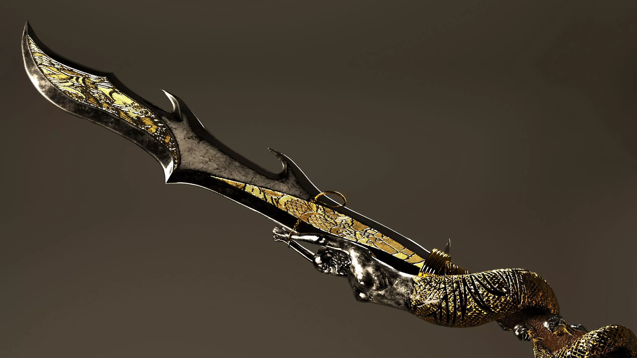 Samurai Naginata 3D model_0