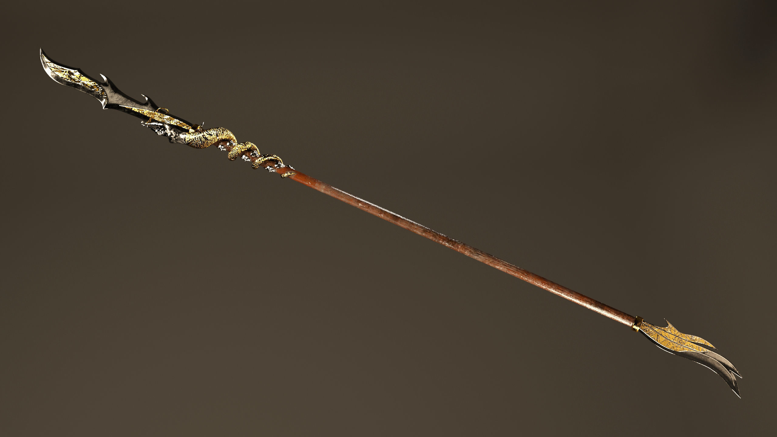 Samurai Naginata 3D model_1