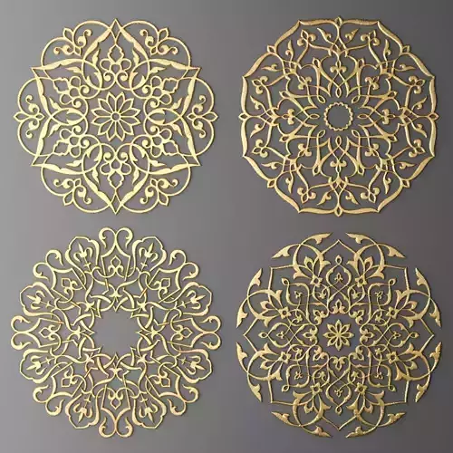 Rosette Round Molding  3D 1 