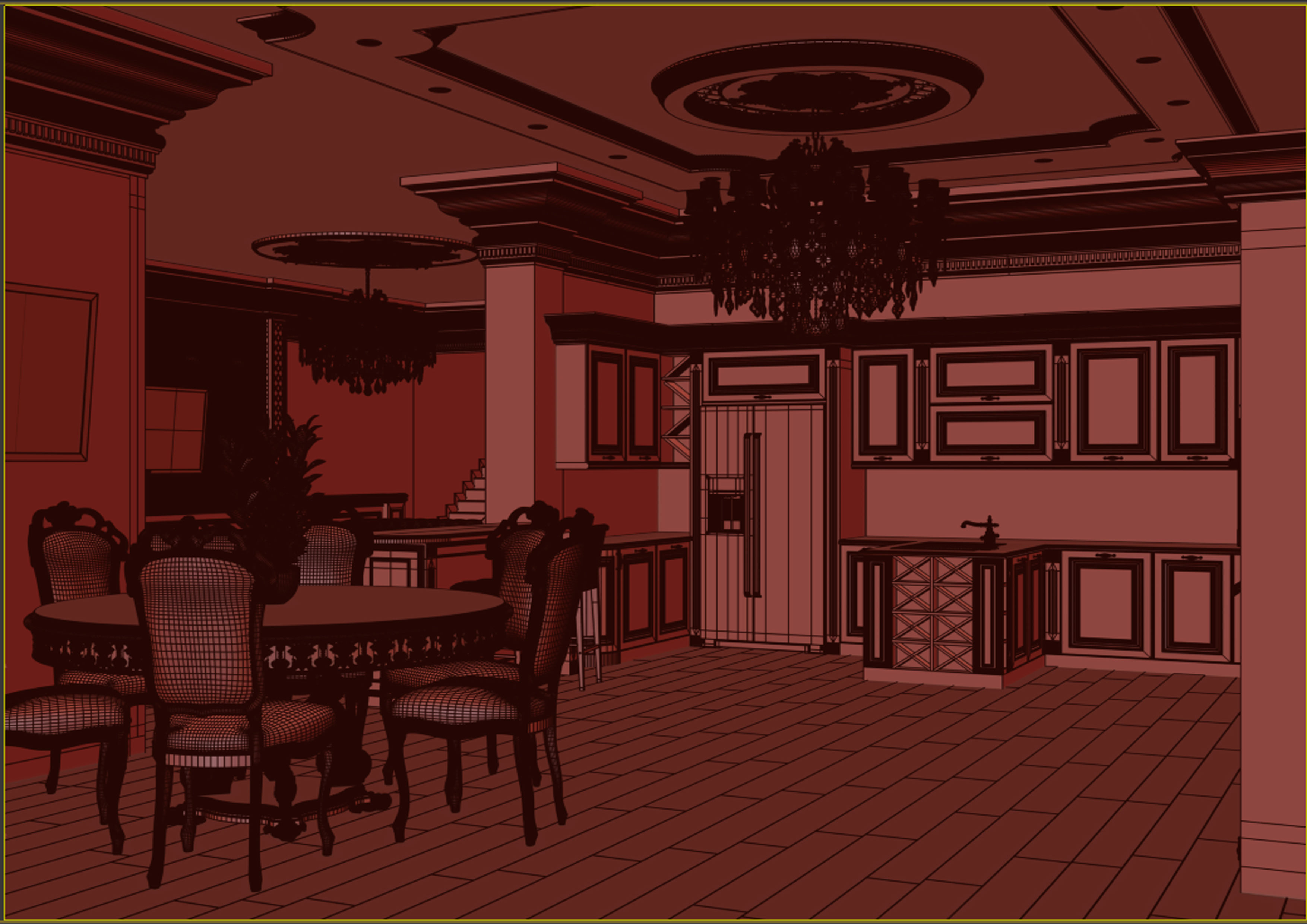 Interior Kitchen 3D model_8