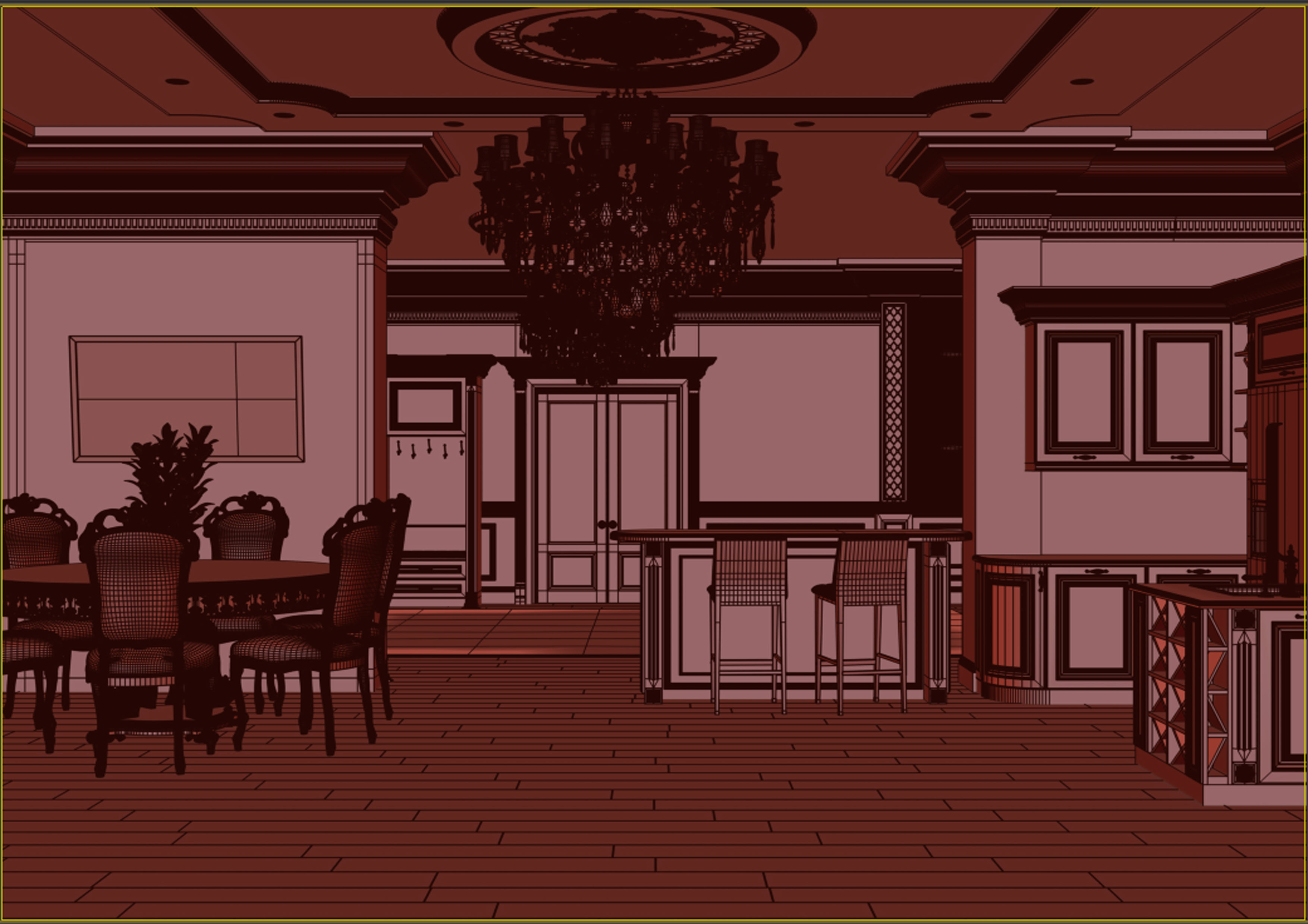 Interior Kitchen 3D model_9