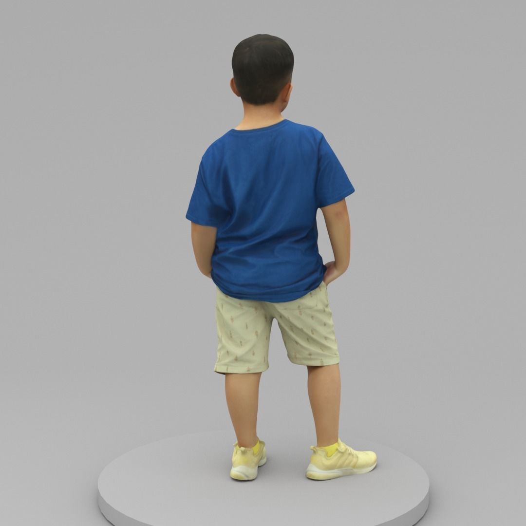 A Fat Boy Posing with Hands in Pockets 3D model_3