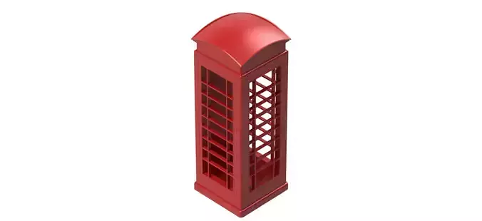 Red Phone Booth 3D print model