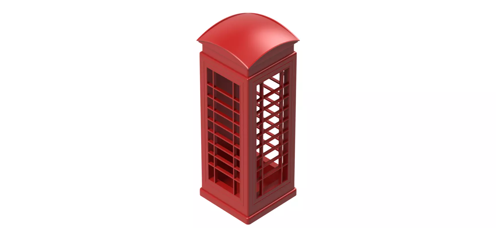 Red Phone Booth 3D print model_0