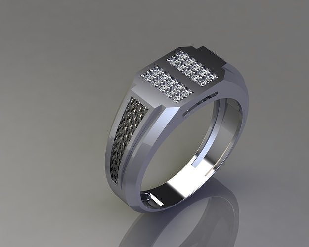 Man ring diamond 3D print model