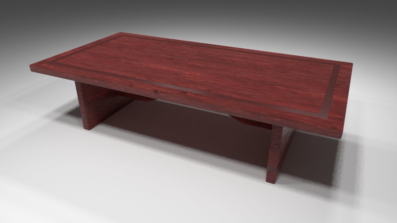 Low quality wood table Free 3D model_5