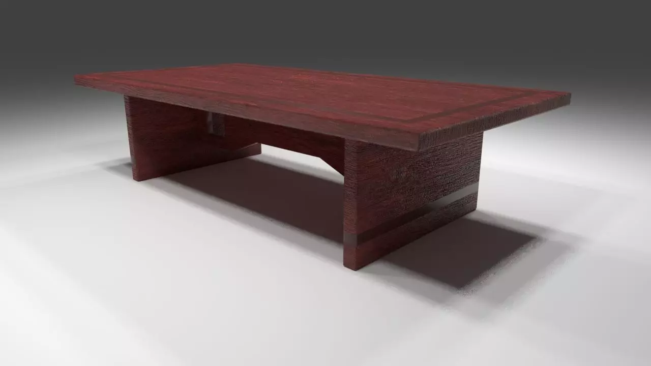 Low quality wood table Free 3D model_0