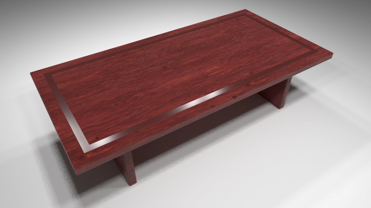 Low quality wood table Free 3D model_13