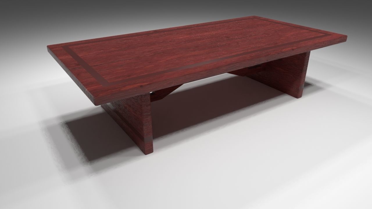 Low quality wood table Free 3D model_9