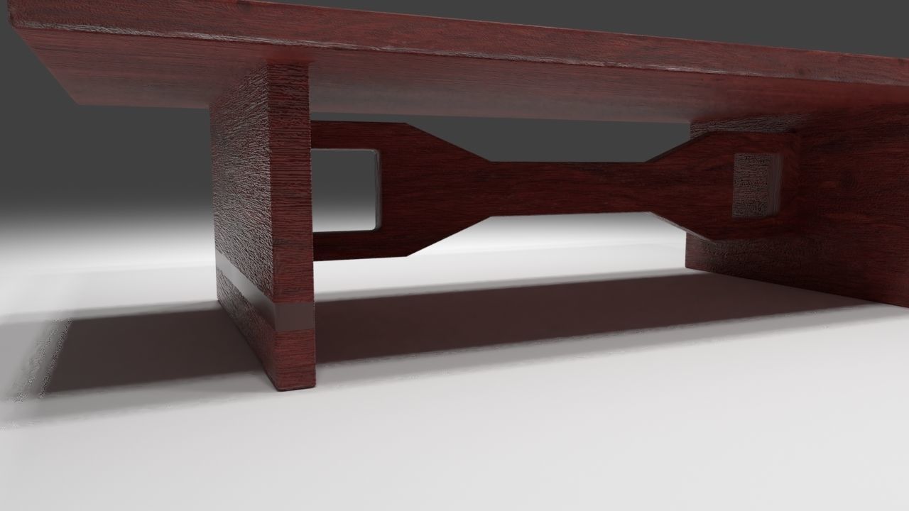 Low quality wood table Free 3D model_16