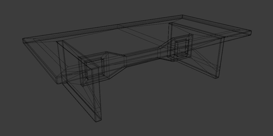 Low quality wood table Free 3D model_1