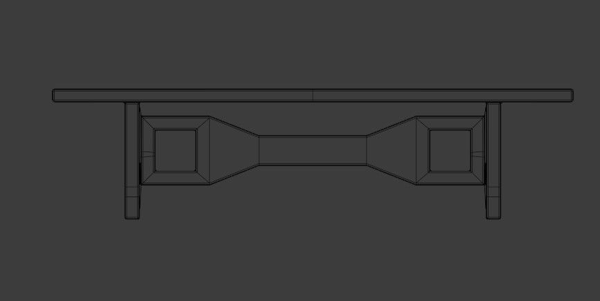 Low quality wood table Free 3D model_10