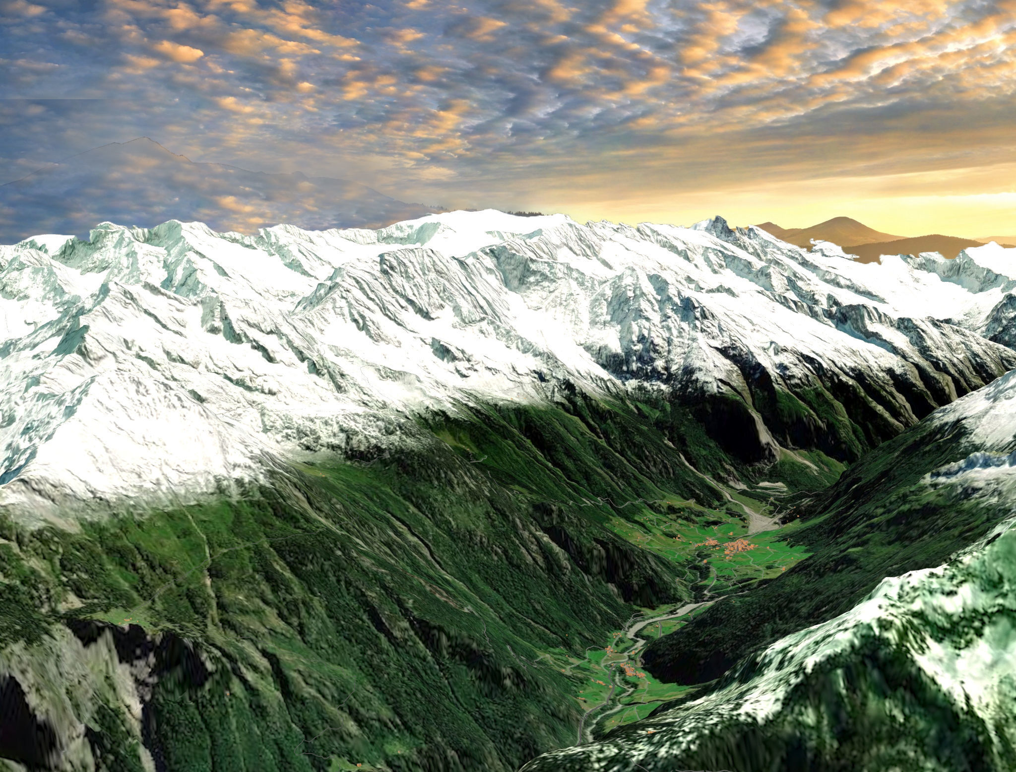 Mountain landscape Liechtenstein 3D model_1