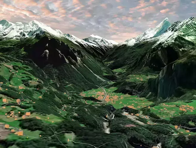 Mountain landscape Liechtenstein 3D model