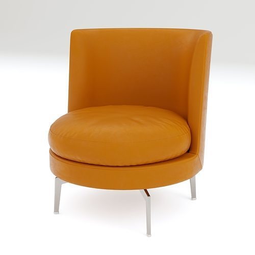 Flexform Feel Good bucket Swivel Chair 3D model 7