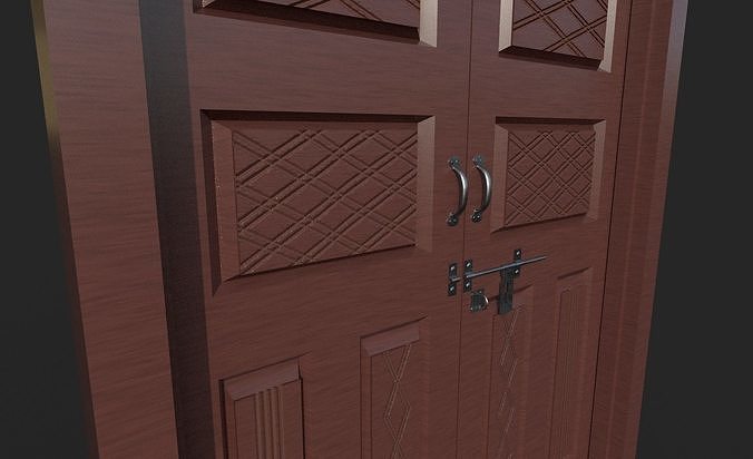 House double door Free low-poly 3D model