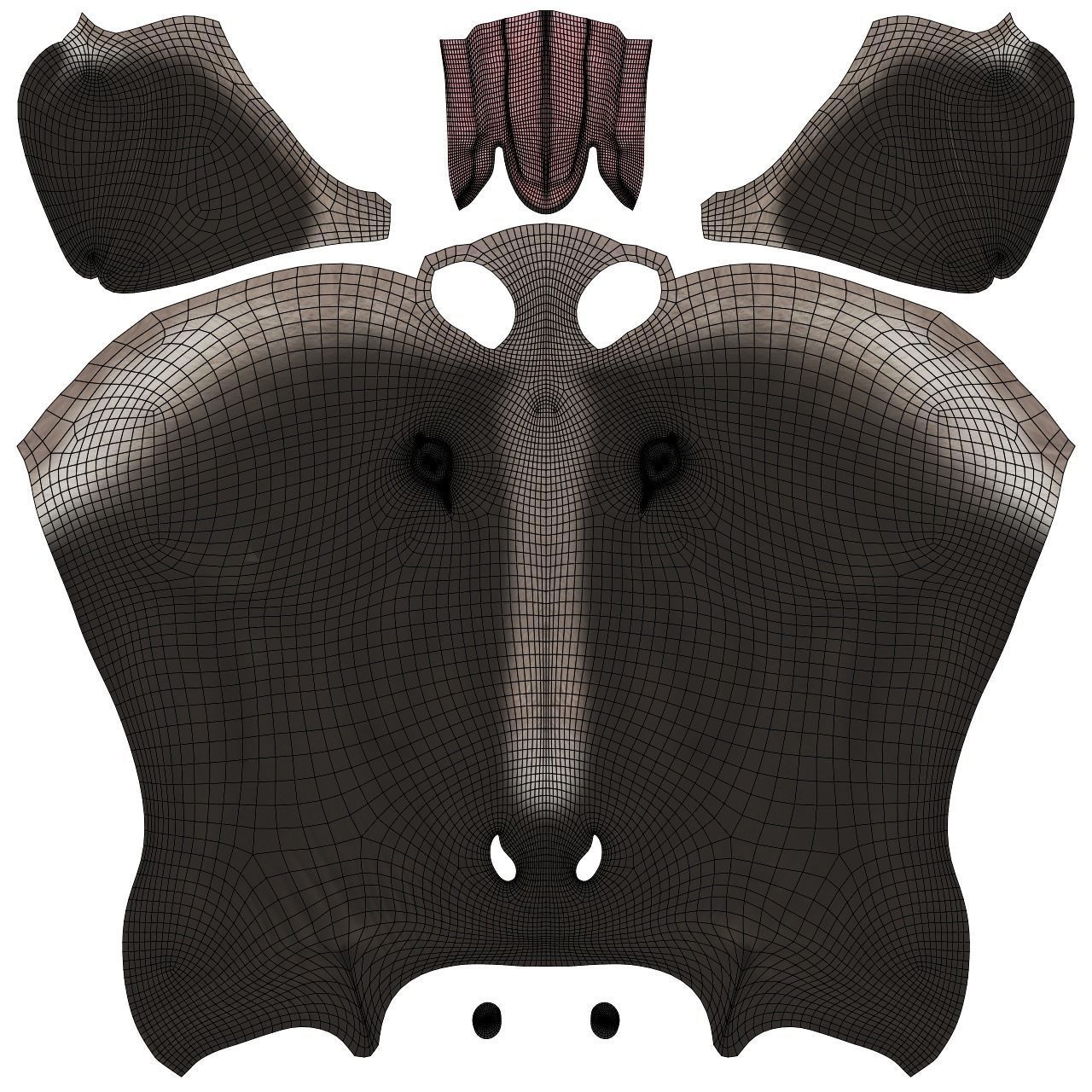 Grey Donkey Animated 3D model_5