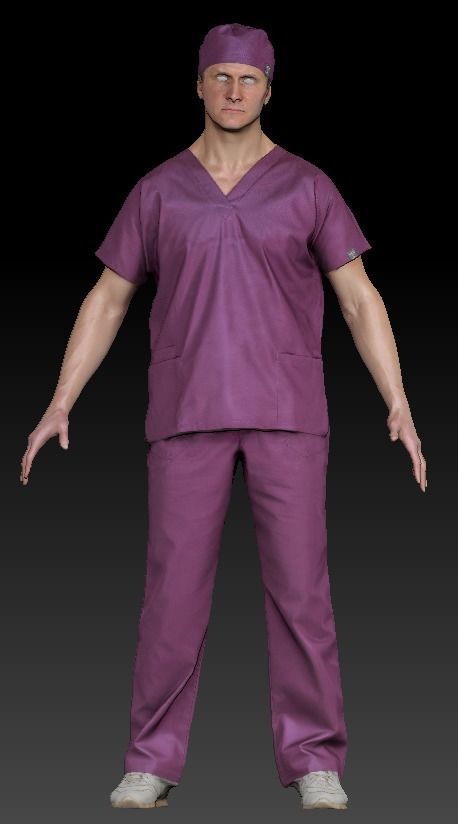 Animated surgeon walking working using PC 204 Low-poly 3D model_5