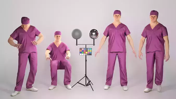 Animated surgeon walking working using PC 204 Low-poly 3D model Animated surgeon walking working using PC 204 Low-poly 3D model