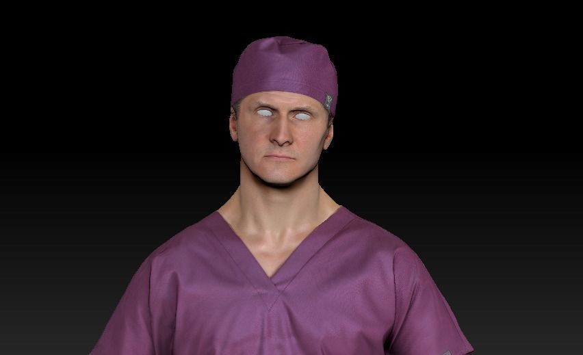 Animated surgeon walking working using PC 204 Low-poly 3D model_6